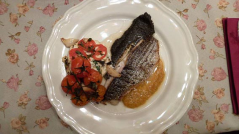 פילה לברק על דואט חצילים - מתכונים ובישול  בשוהם